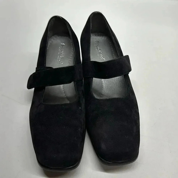 Beautifeel MaryJanes Low High Heel Pumps Shoes Suede Black Size 36 6 Narrow - Picture 2 of 11